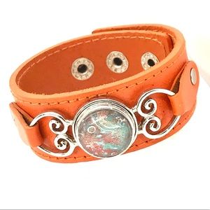 Leather snap bracelet Handmade 20mm snap SB20